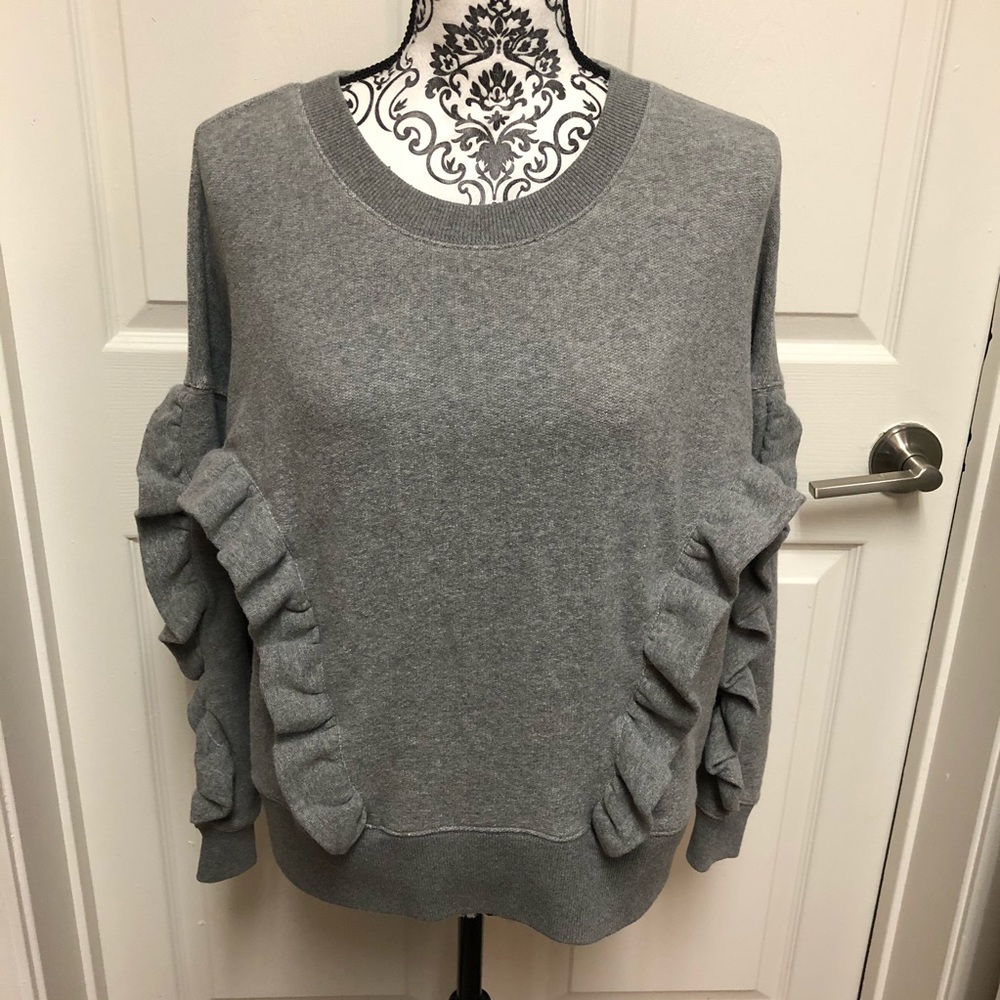 NEW Miles by Madewell Ruffle Sweatshirt Crewneck - Picture 2 of 7